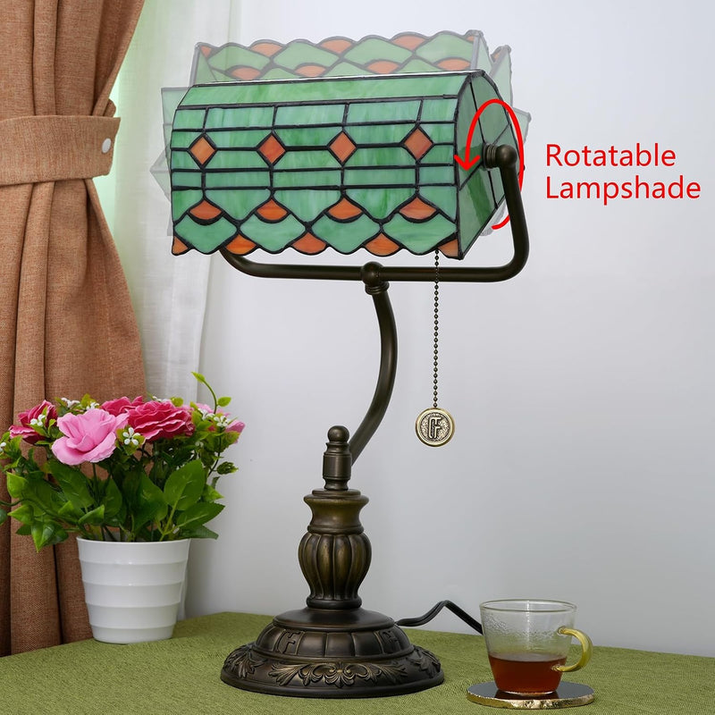 Tiffany Style Banker Desk Lamp Stained Glass Lamps