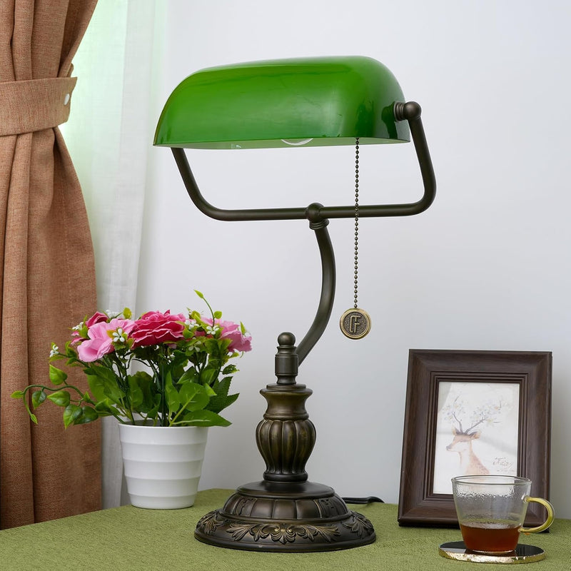 Tiffany Style Banker Desk Lamp Stained Glass Lamps