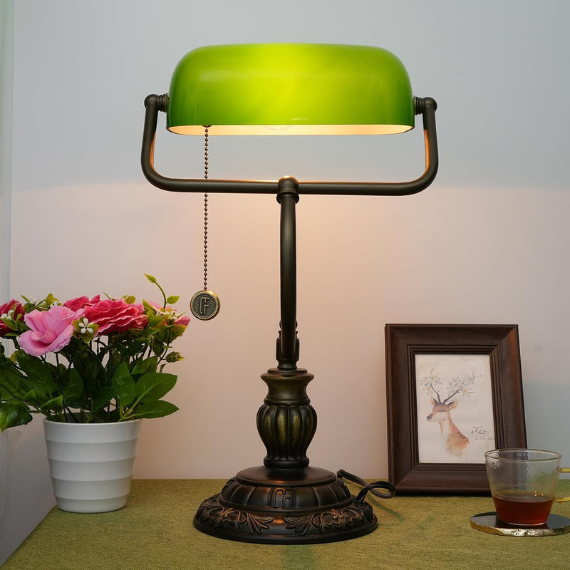 Tiffany Style Banker Desk Lamp Stained Glass Lamps