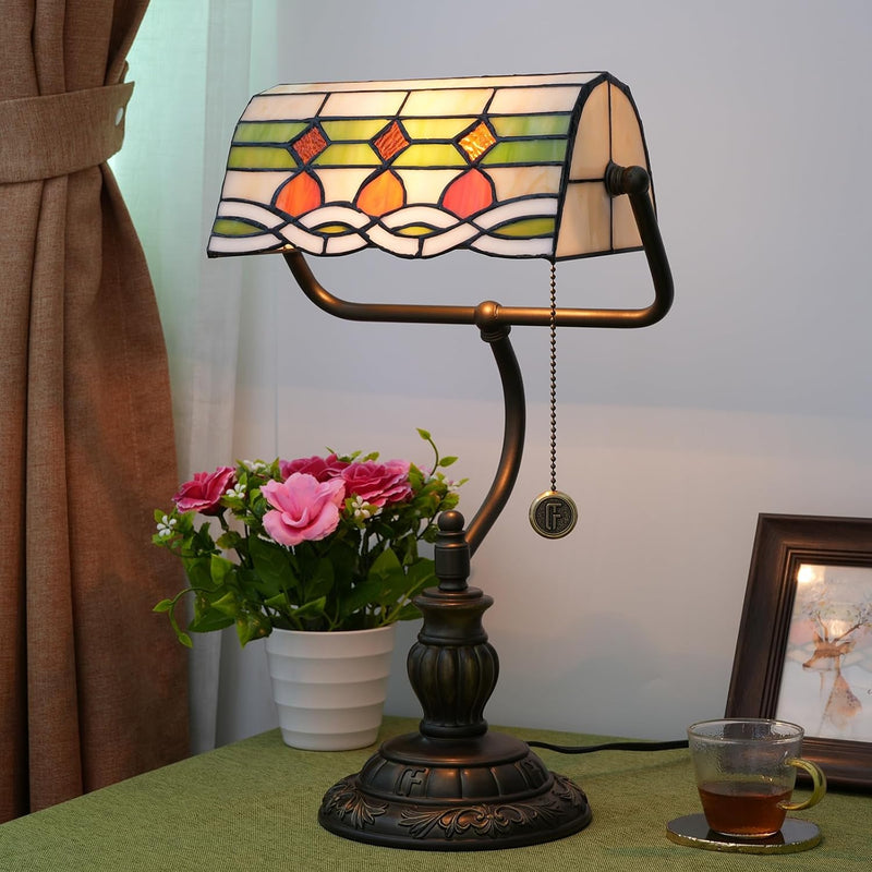 Tiffany Style Banker Desk Lamp Stained Glass Lamps