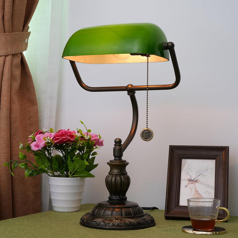 Tiffany Style Banker Desk Lamp Stained Glass Lamps