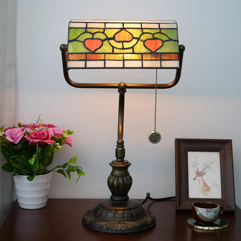 Tiffany Style Banker Desk Lamp Stained Glass Lamps