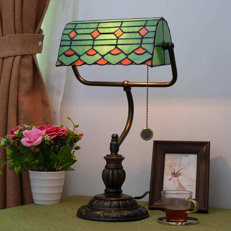 Tiffany Style Banker Desk Lamp Stained Glass Lamps