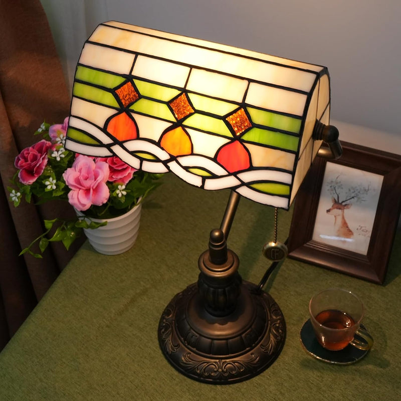 Tiffany Style Banker Desk Lamp Stained Glass Lamps