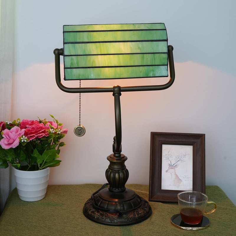 Tiffany Style Banker Desk Lamp Stained Glass Lamps