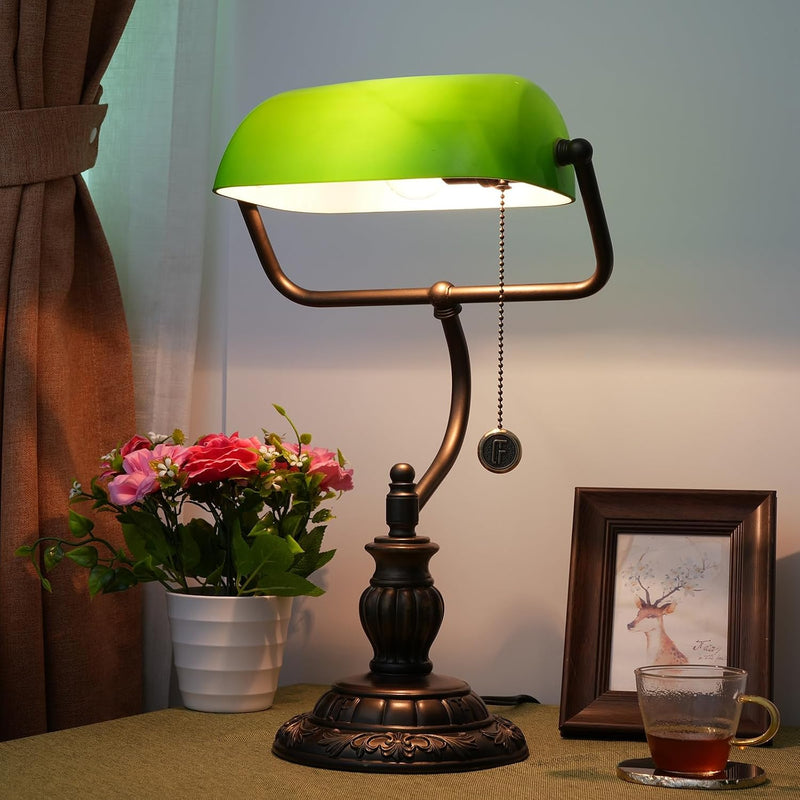 Tiffany Style Banker Desk Lamp Stained Glass Lamps