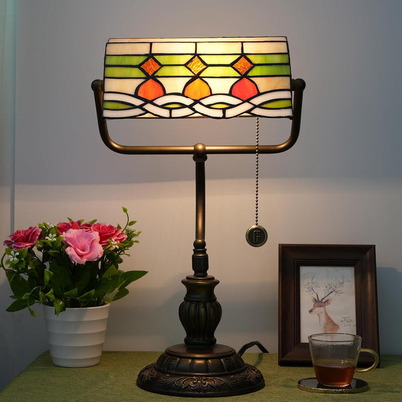 Tiffany Style Banker Desk Lamp Stained Glass Lamps
