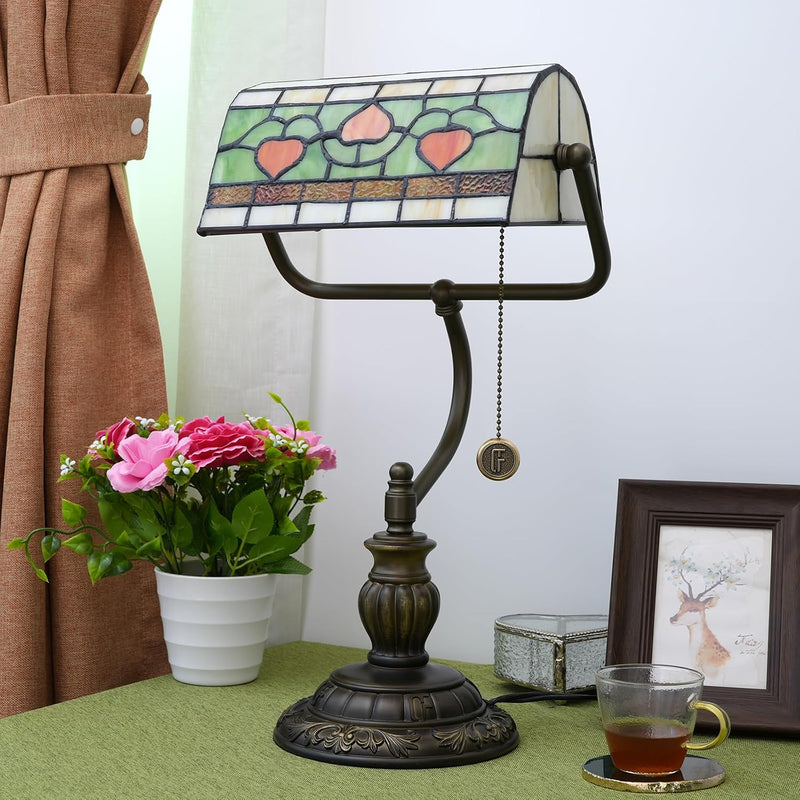 Tiffany Style Banker Desk Lamp Stained Glass Lamps