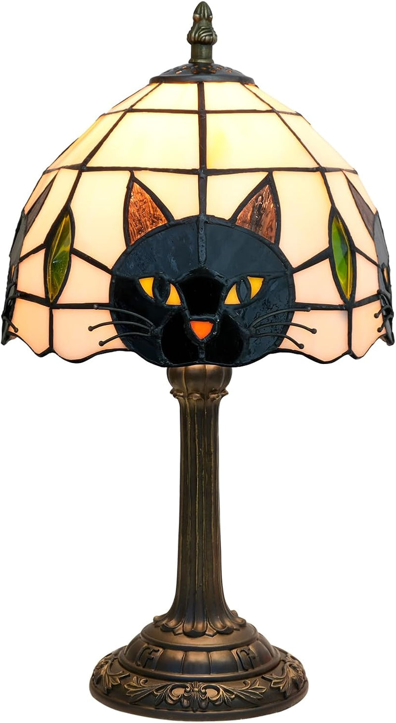 Tiffany Style Cat Stained Glass Table Lamp Cute