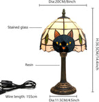 Tiffany Style Cat Stained Glass Table Lamp Cute