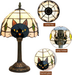 Tiffany Style Cat Stained Glass Table Lamp Cute