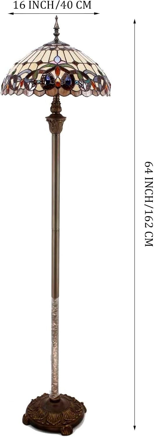 Tiffany Style Floor Lamp Serenity Victorian Stained Glass