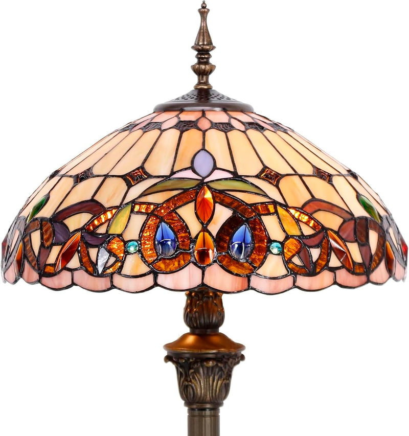 Tiffany Style Floor Lamp Serenity Victorian Stained Glass