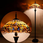 Tiffany Style Floor Lamp Serenity Victorian Stained Glass