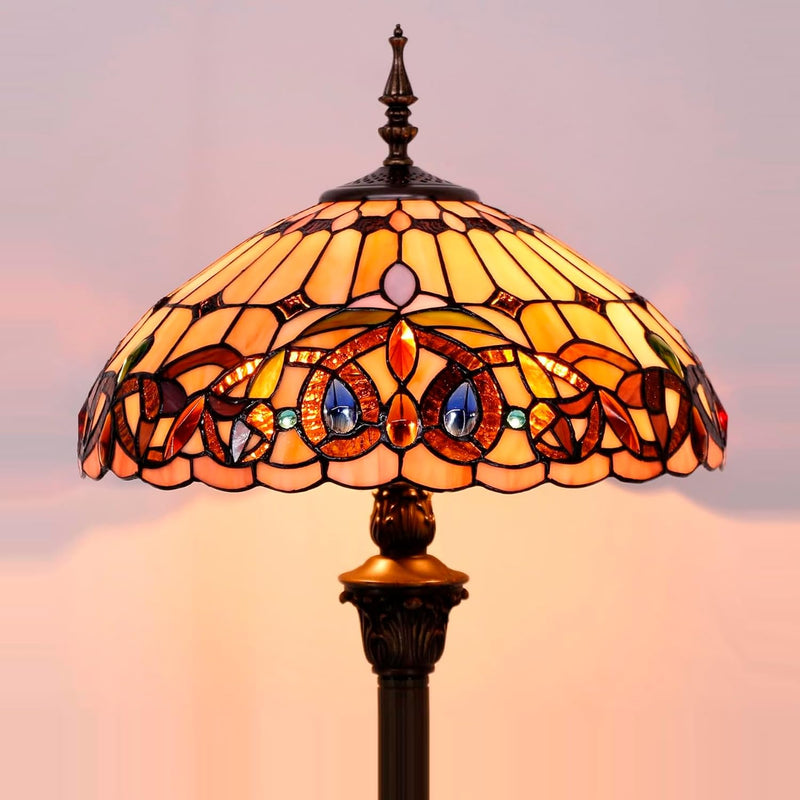 Tiffany Style Floor Lamp Serenity Victorian Stained Glass