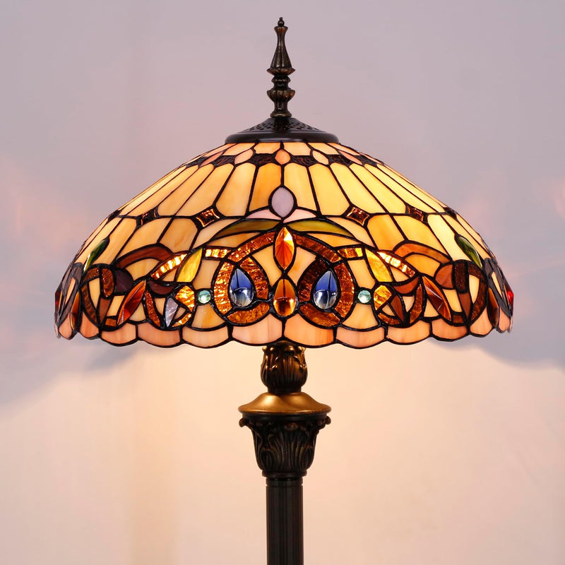 Tiffany Style Floor Lamp Serenity Victorian Stained Glass