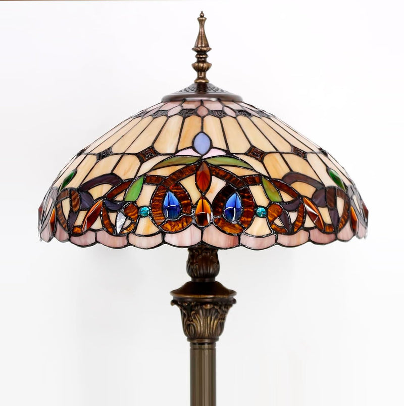 Tiffany Style Floor Lamp Serenity Victorian Stained Glass