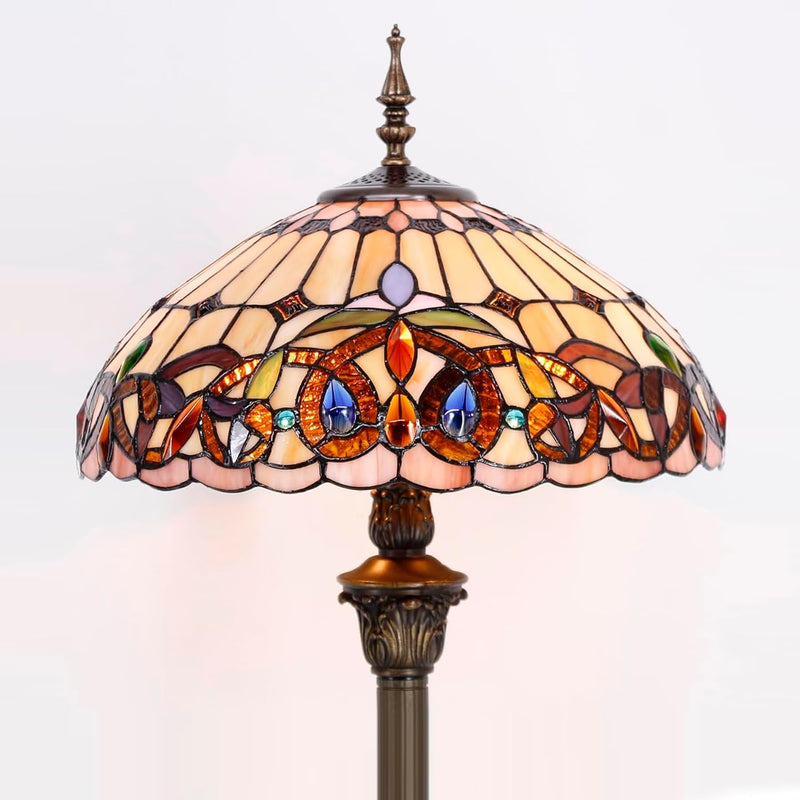 Tiffany Style Floor Lamp Serenity Victorian Stained Glass