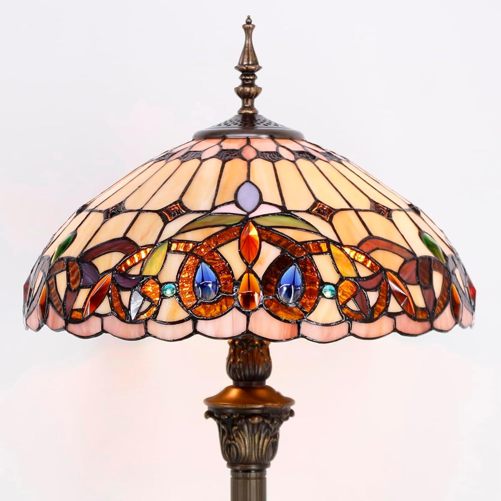 Tiffany Style Floor Lamp Serenity Victorian Stained Glass