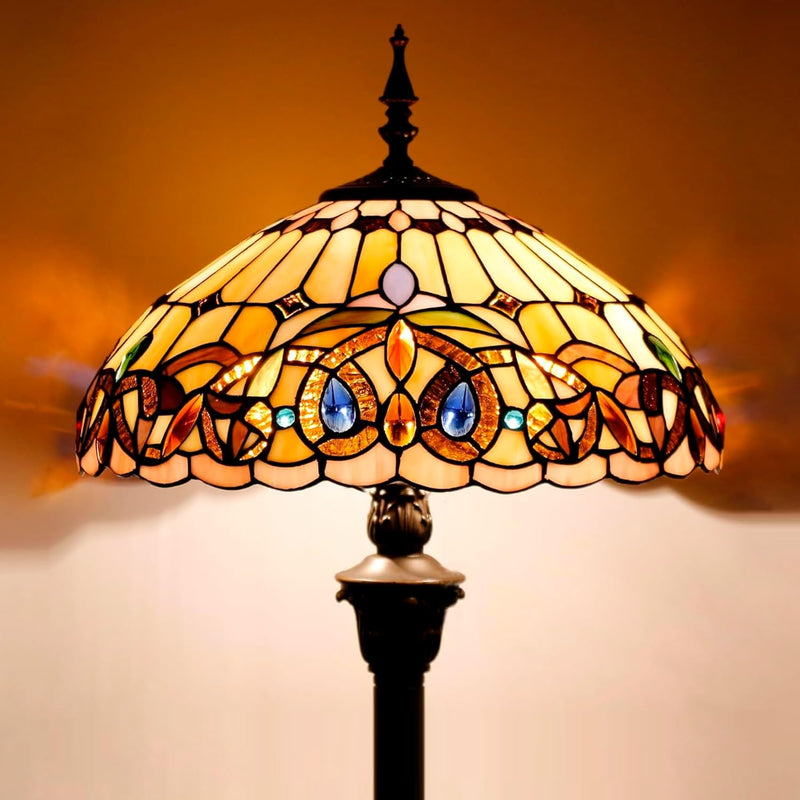 Tiffany Style Floor Lamp Serenity Victorian Stained Glass