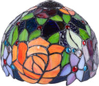 Tiffany Style Lamp Rose Flower Stained Glass Table