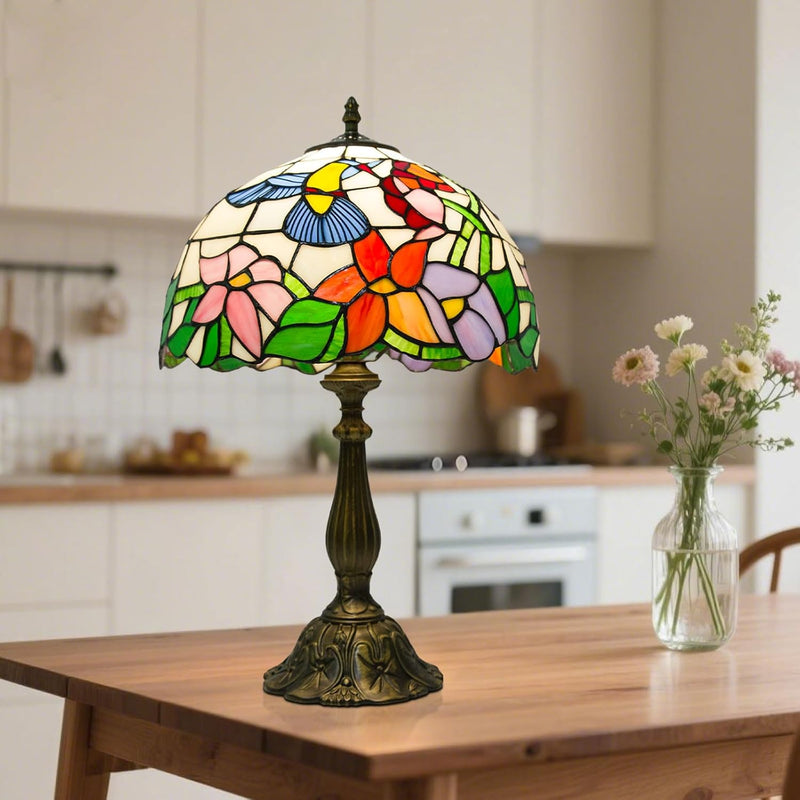 Tiffany Style Lamp Stained Glass Table for Living