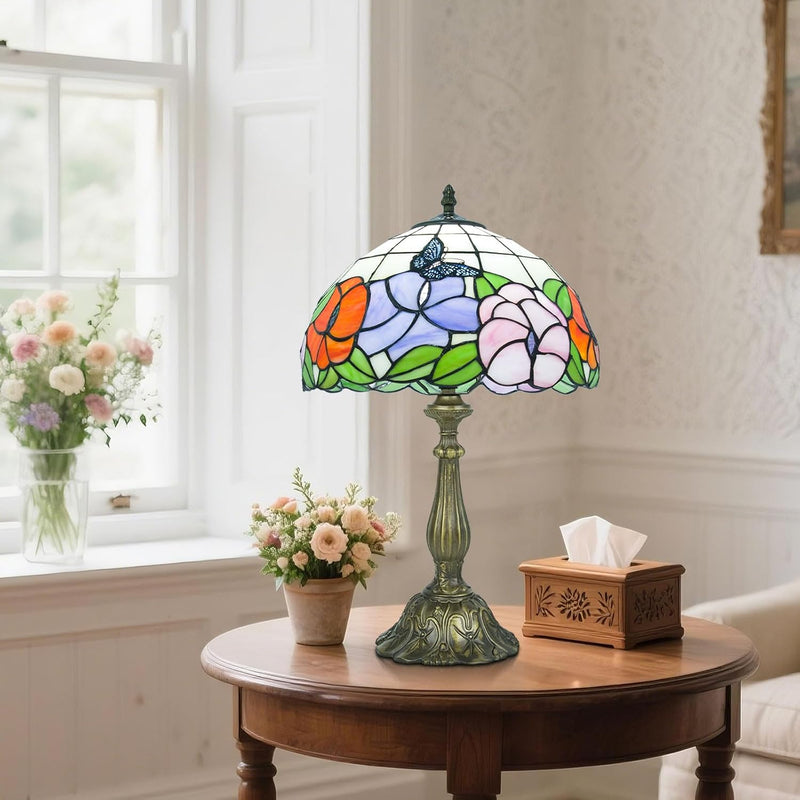 Tiffany Style Lamp Stained Glass Table for Living