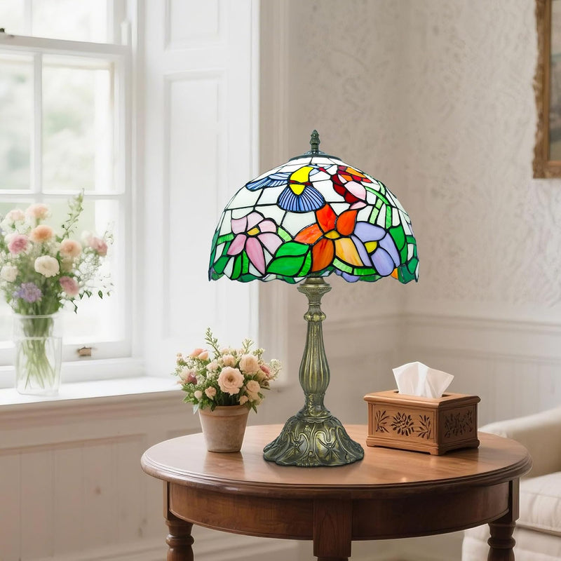 Tiffany Style Lamp Stained Glass Table for Living