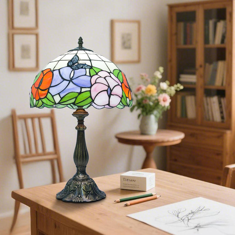 Tiffany Style Lamp Stained Glass Table for Living
