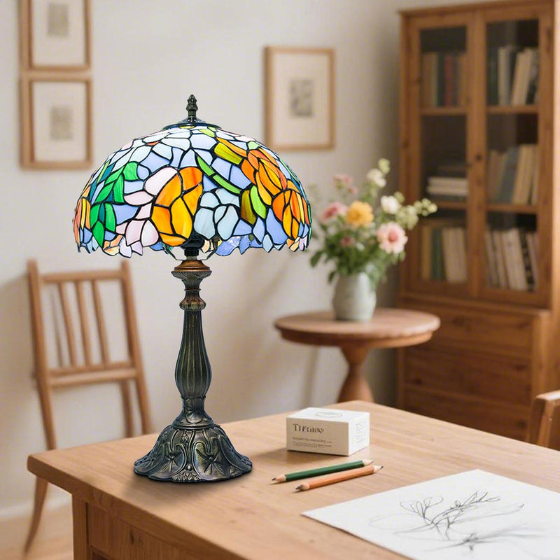 Tiffany Style Lamp Stained Glass Table for Living