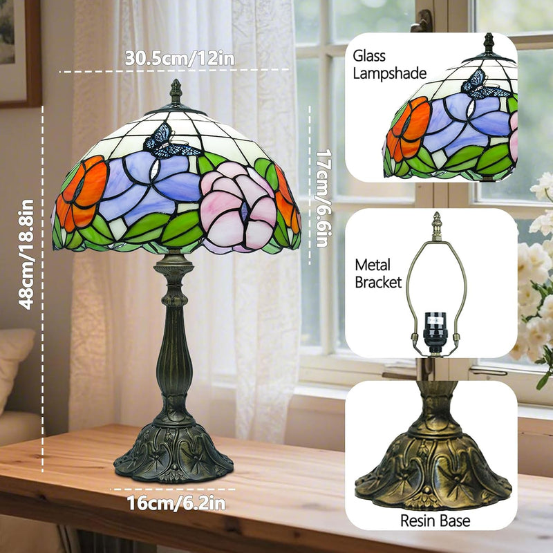 Tiffany Style Lamp Stained Glass Table for Living