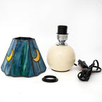Tiffany Style Moon Mushroom Stained Glass Table Lamp