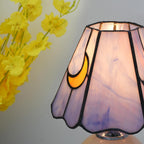 Tiffany Style Moon Mushroom Stained Glass Table Lamp