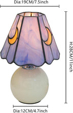 Tiffany Style Moon Mushroom Stained Glass Table Lamp
