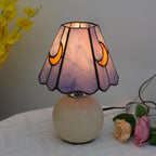 Tiffany Style Moon Mushroom Stained Glass Table Lamp