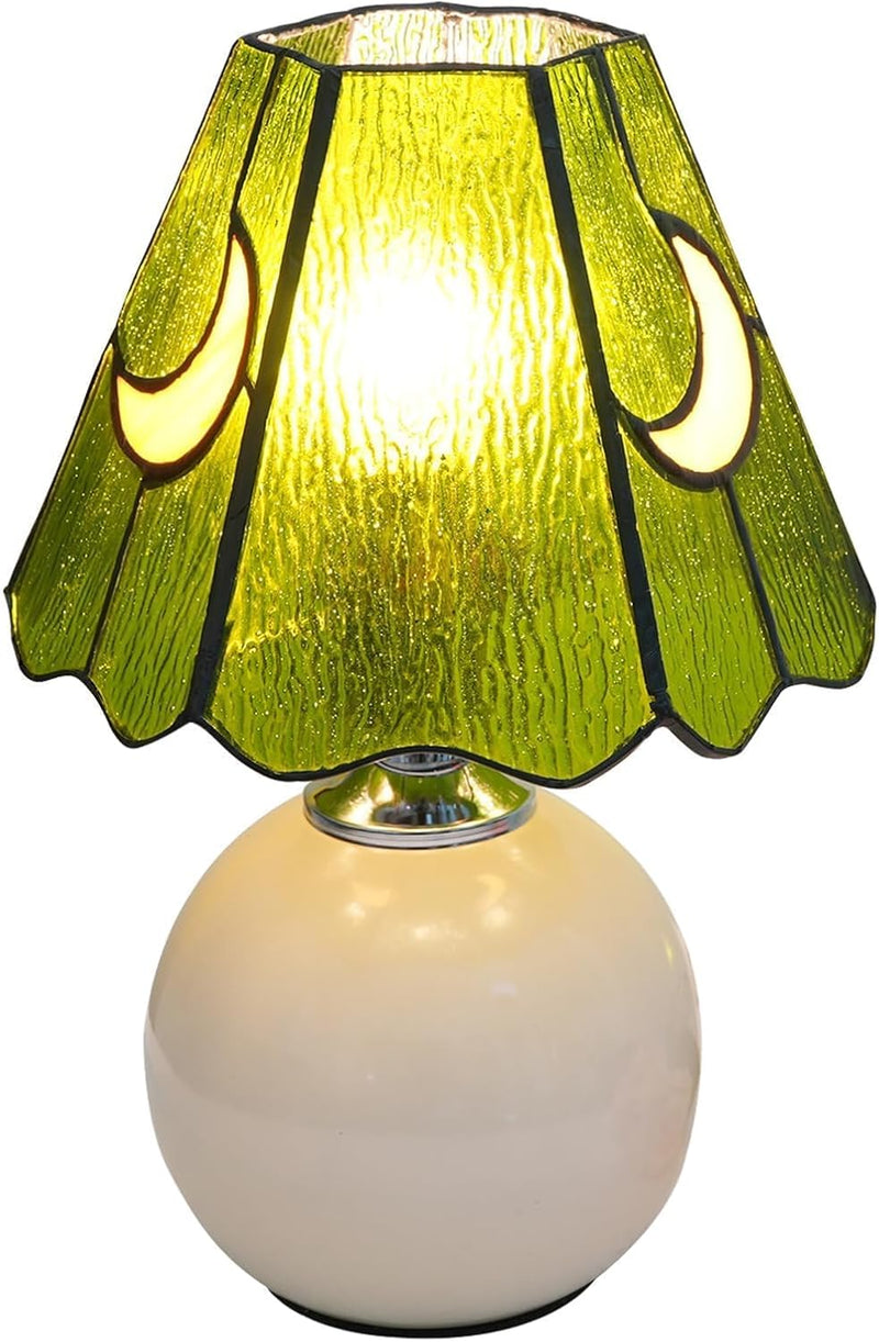 Tiffany Style Moon Mushroom Stained Glass Table Lamp