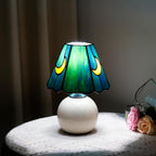 Tiffany Style Moon Mushroom Stained Glass Table Lamp
