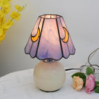 Tiffany Style Moon Mushroom Stained Glass Table Lamp