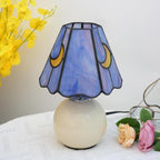 Tiffany Style Moon Mushroom Stained Glass Table Lamp