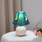 Tiffany Style Moon Mushroom Stained Glass Table Lamp