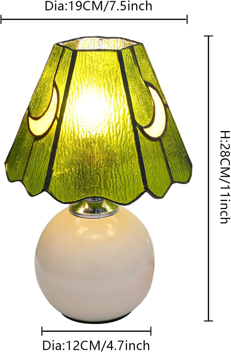 Tiffany Style Moon Mushroom Stained Glass Table Lamp