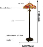 Tiffany-Style Roses Floor Lamp with 16" Shade Pastoral