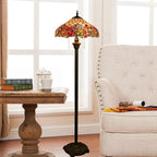 Tiffany-Style Roses Floor Lamp with 16" Shade Pastoral
