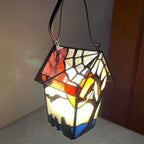 Tiffany Style Stained Glass Birdhouse Table Lamp