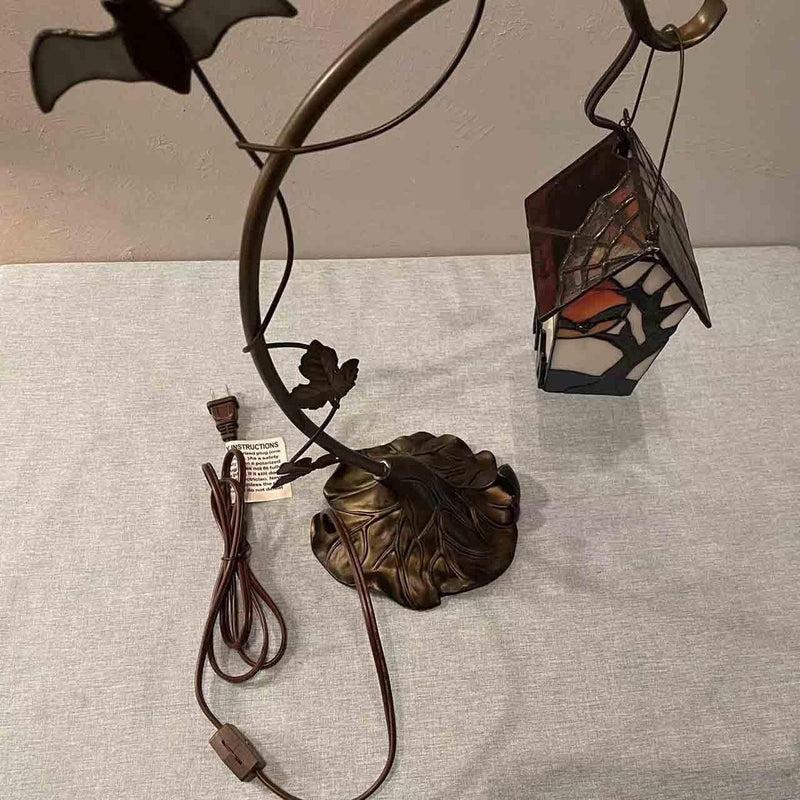 Tiffany Style Stained Glass Birdhouse Table Lamp