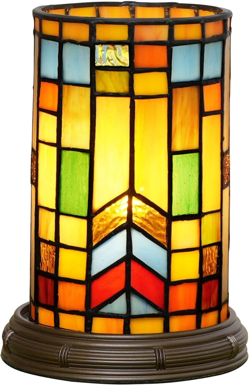 Tiffany Style Stained Glass Bohemian Block Table Lamp