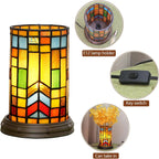 Tiffany Style Stained Glass Bohemian Block Table Lamp