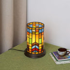 Tiffany Style Stained Glass Bohemian Block Table Lamp