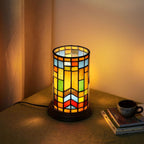 Tiffany Style Stained Glass Bohemian Block Table Lamp