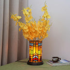 Tiffany Style Stained Glass Bohemian Block Table Lamp